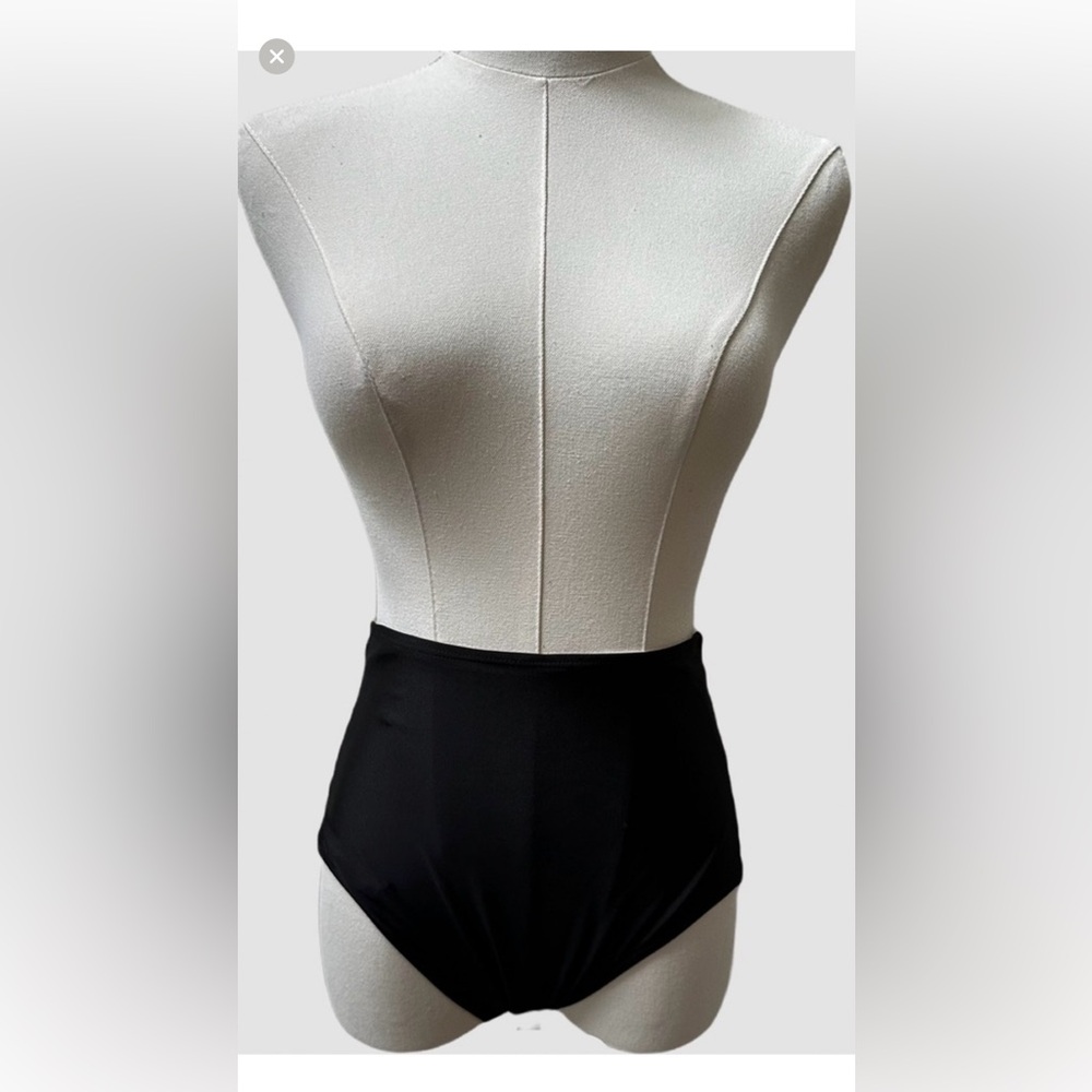 Classic Black High-Waisted side slit Bikini Bottom